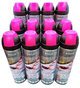 SPRAY Farba  Geodezyjna LEŚNA 12 szt RÓŻOWY