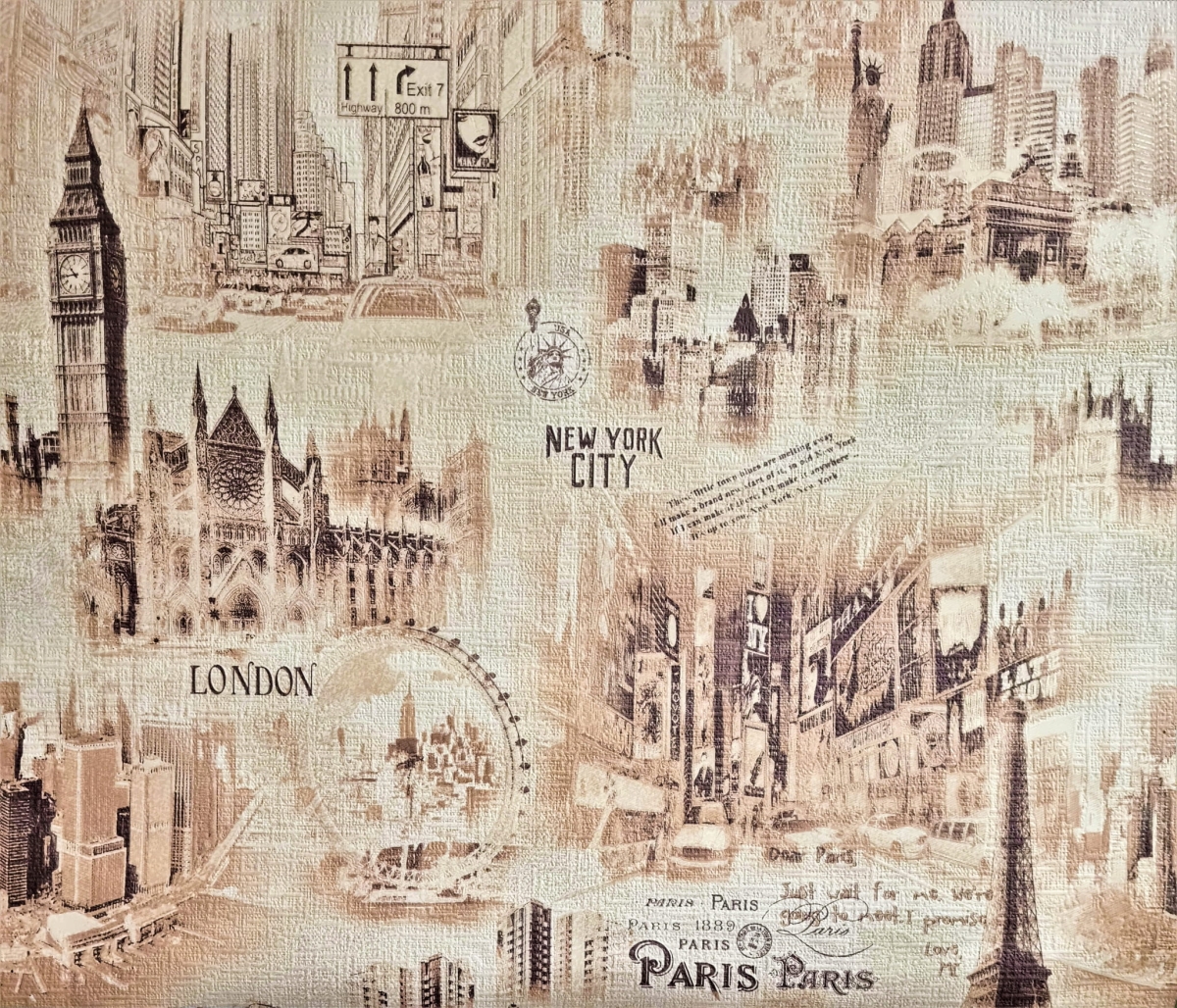 Tapeta Paryż Londyn New York 5166-02.jpg