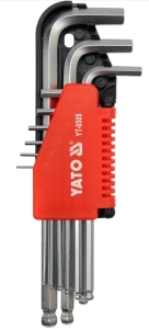 Klucze imbusowe YATO KULISTE ZESTAW 9 SZT krótkie 04690