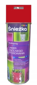 Spray sprej farba Śnieżka Uniwersalna RAL 3000 czerwony 400ml