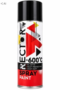 Farba Spray Sprej Żaroodporna RECTOR Spray Czarny Połysk +600°C 400 ml
