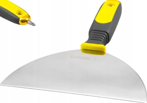 SZPACHLA STALOWA 150 mm Z BITEM SZEROKA DO GŁADZI TYNKU 2w1 PH2 STREND PRO
